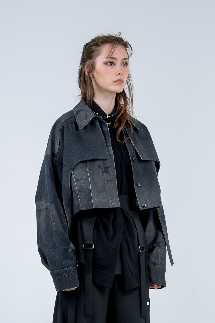 Cropped Orbit Denim Jacket