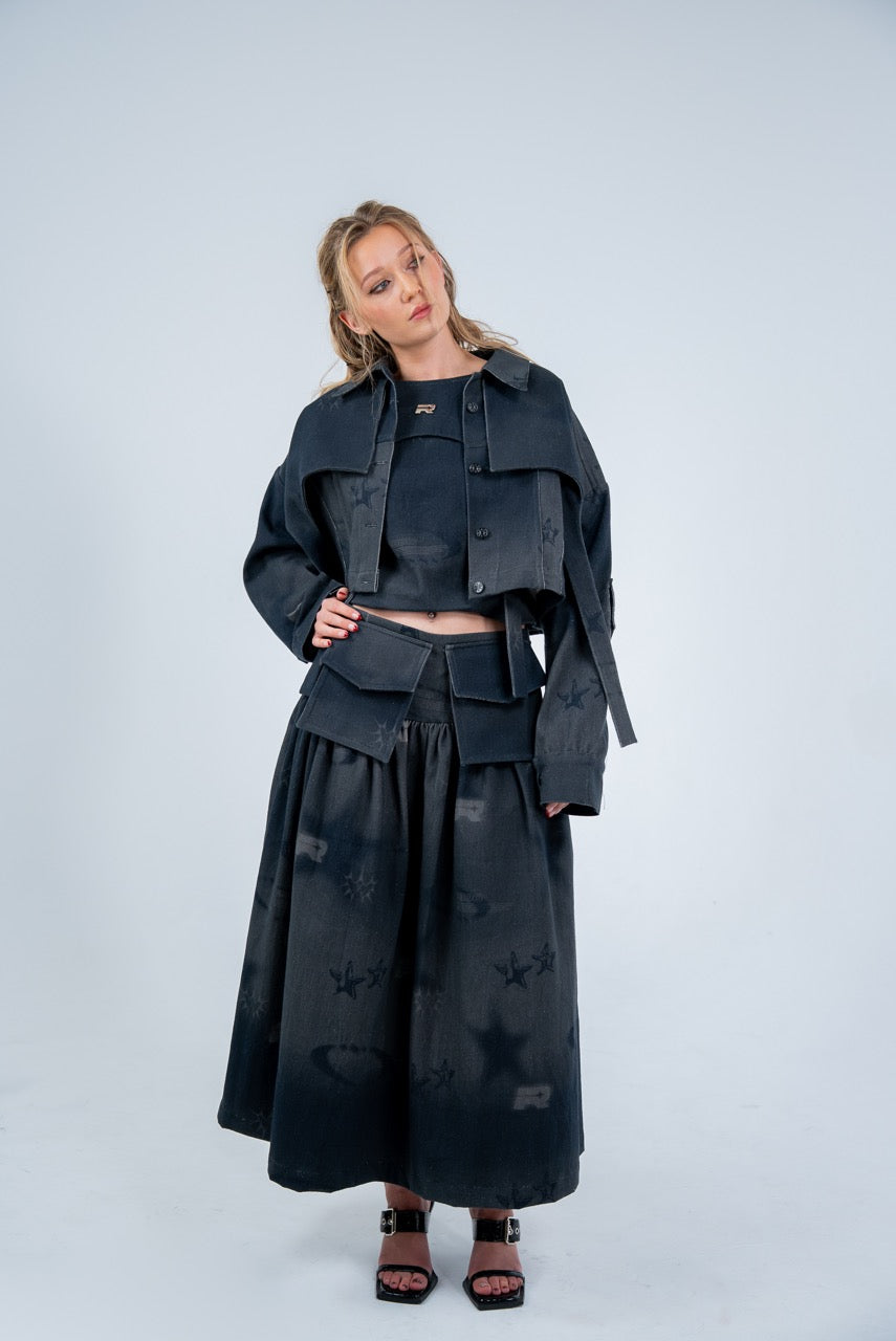 Cropped Orbit Denim Jacket