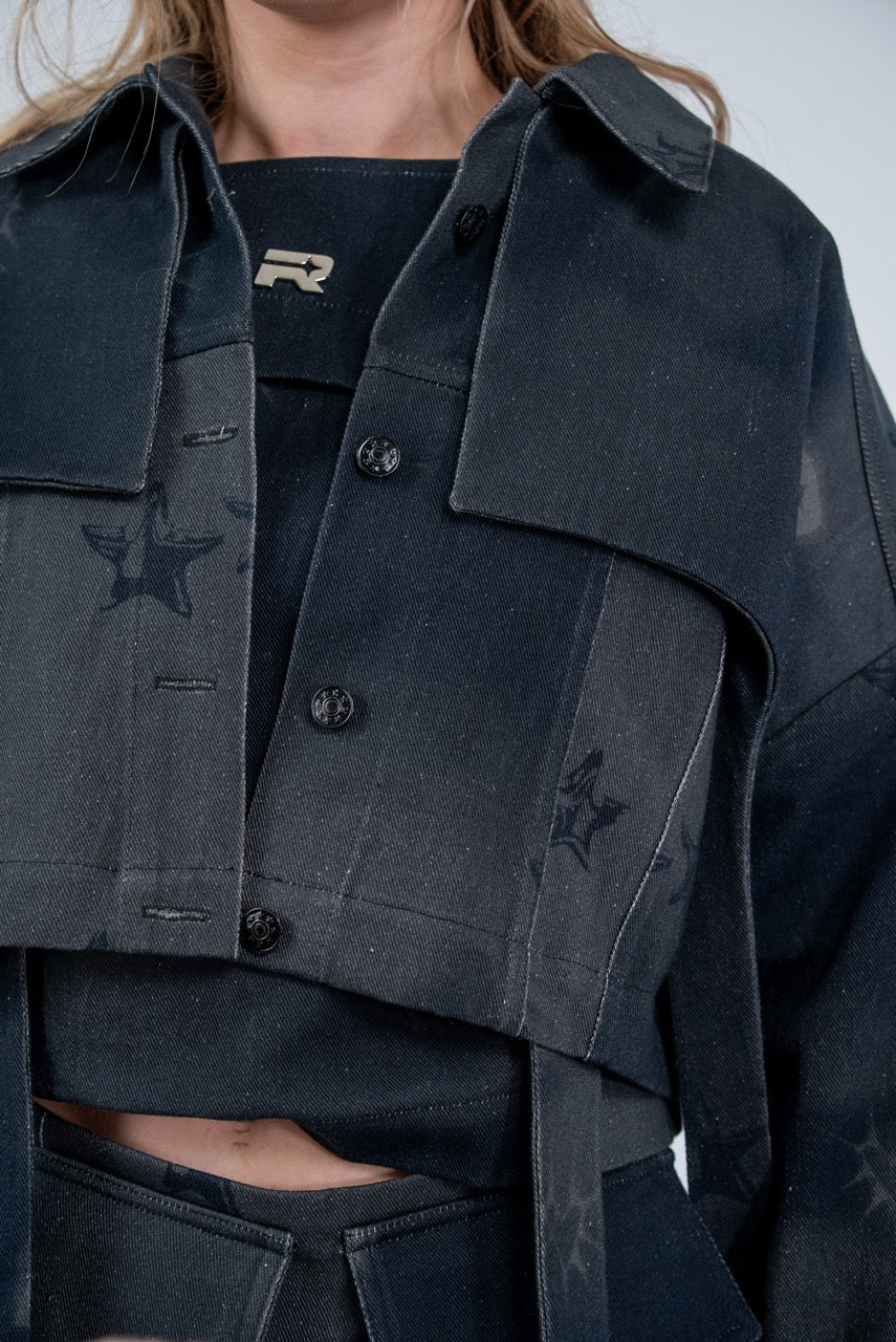 Cropped Orbit Denim Jacket