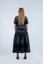 Orbit Denim Midi Skirt
