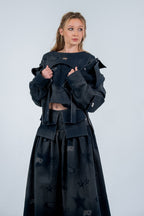 Orbit Denim Midi Skirt
